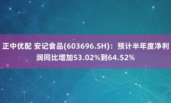 正中优配 安记食品(603696.SH)：预计半年度净利润同比增加53.02%到64.52%