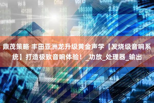 鼎茂策略 丰田亚洲龙升级黄金声学【发烧级音响系统】打造极致音响体验！_功放_处理器_输出