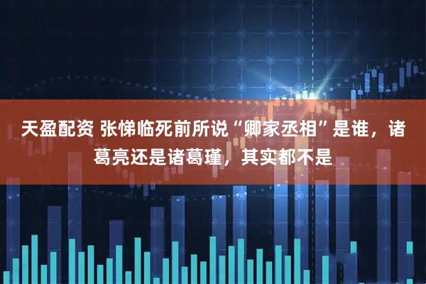 天盈配资 张悌临死前所说“卿家丞相”是谁，诸葛亮还是诸葛瑾，其实都不是